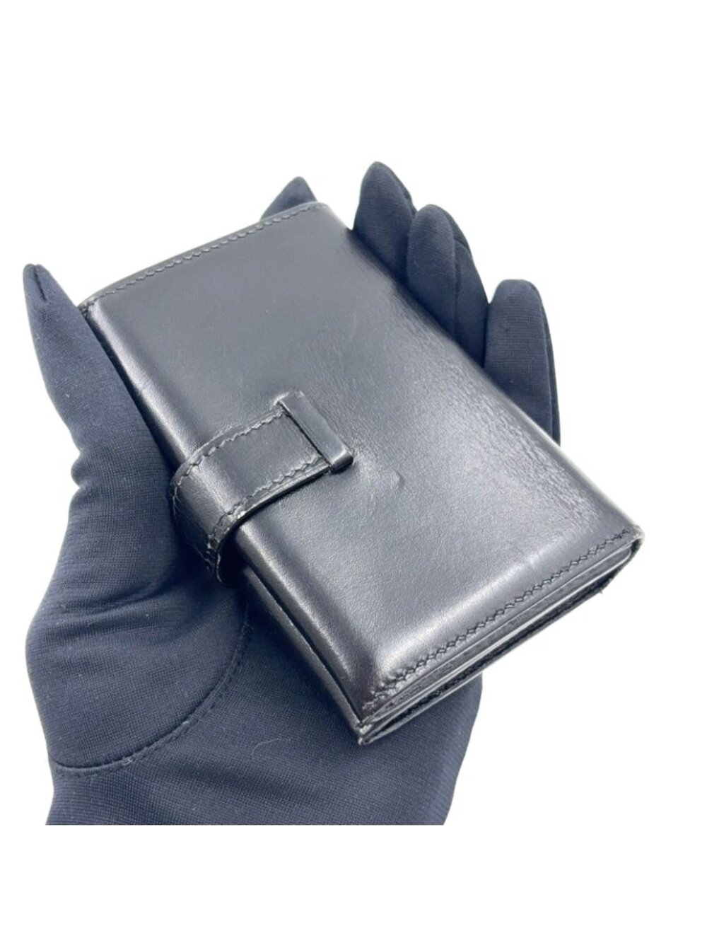 Hermes Bearn Box Calf Black Card Case Silver - Picture 6 of 15